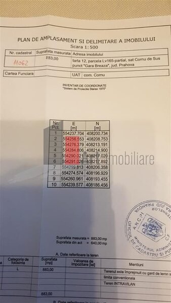 Breaza, Cornu, iesire la DN 1, teren de vanzare.